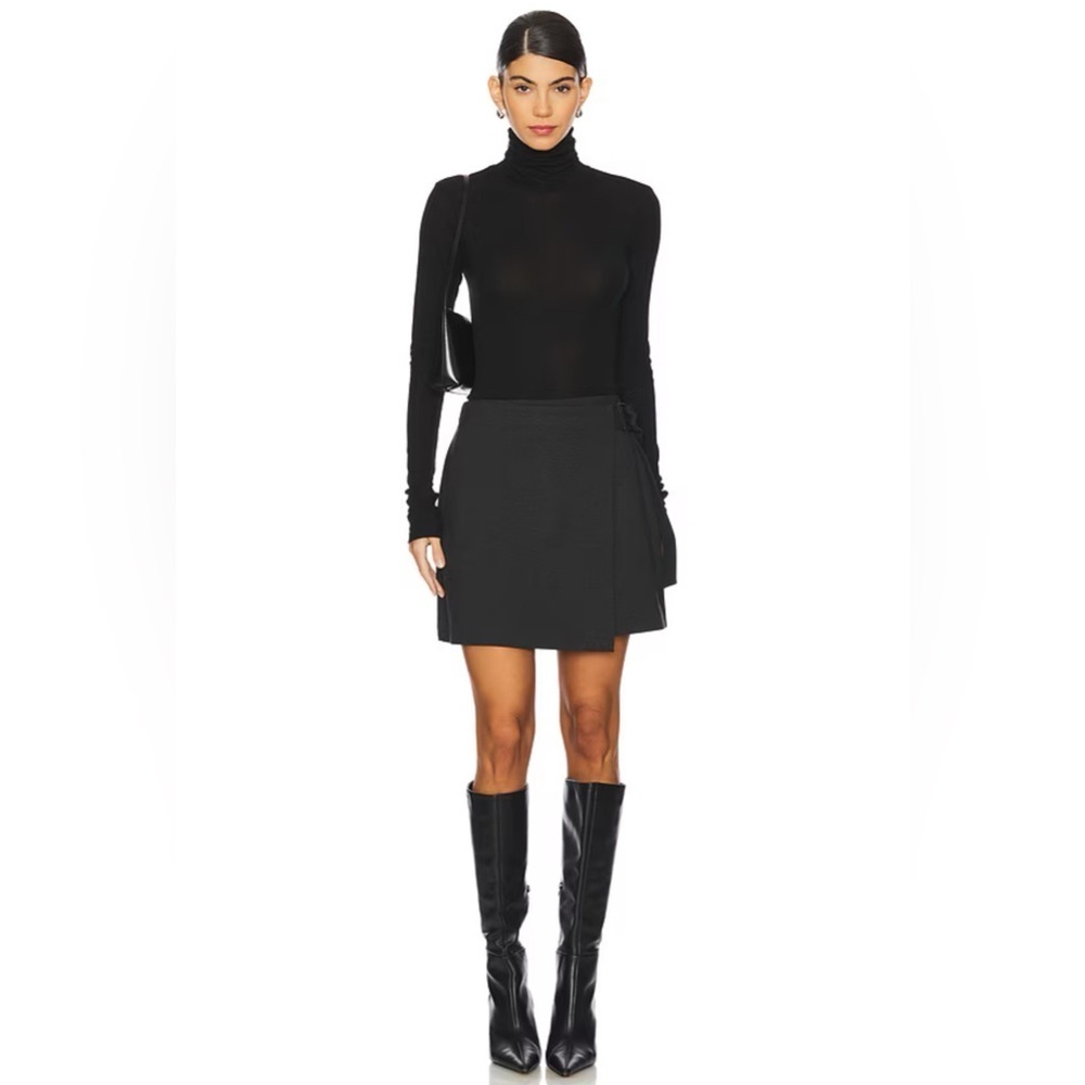 Spanx Ponte Wrap Mini Skirt Charcoal Heather Size Large NWT Revolve Classic